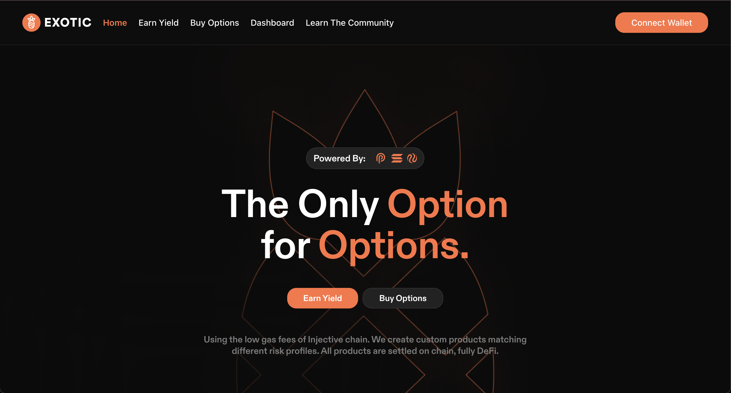 Exotic Markets Frontend and Blockchain
